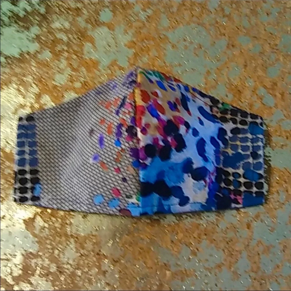 WOMEN'S “COLORFUL GRID” COTTON BLEND FACE MASK